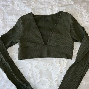 Garage long sleeve cropped top